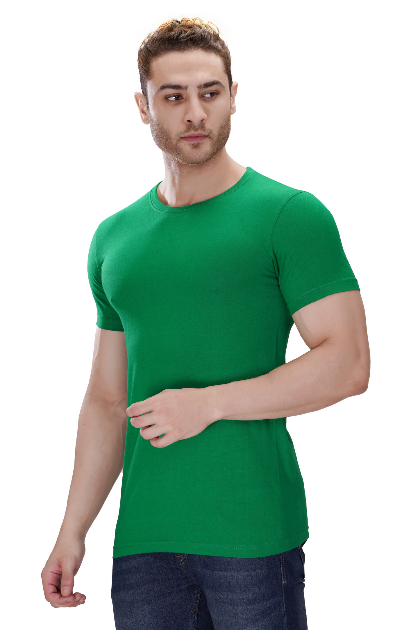 100% Cotton Men’s Half Sleeve T-Shirt - Parrot Green