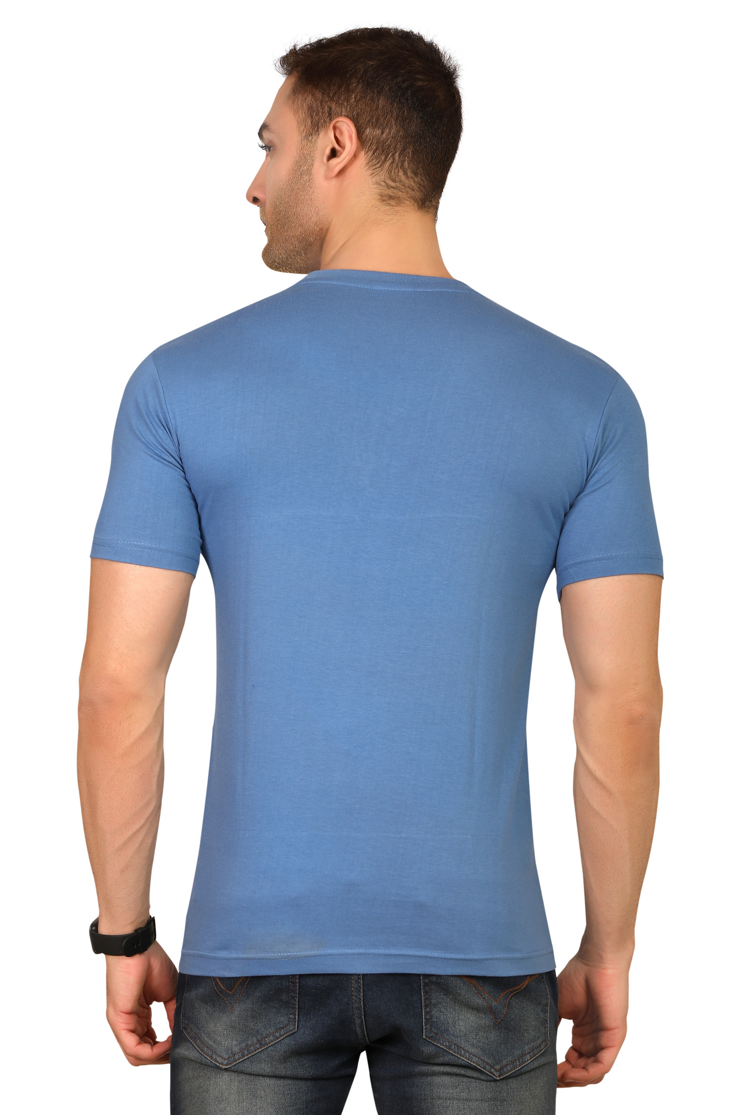 100% Cotton Men’s Half Sleeve T-Shirt - Sky Blue