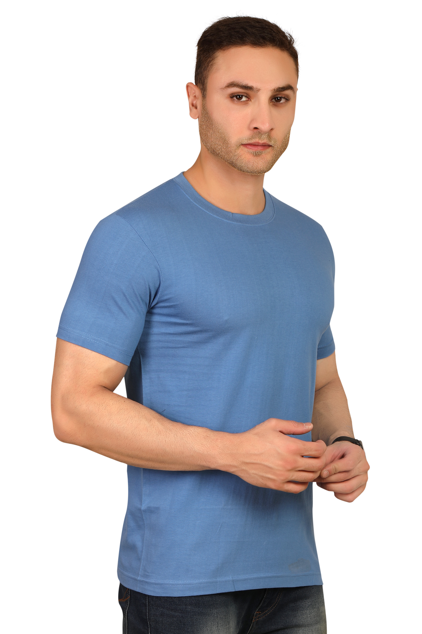 100% Cotton Men’s Half Sleeve T-Shirt - Sky Blue