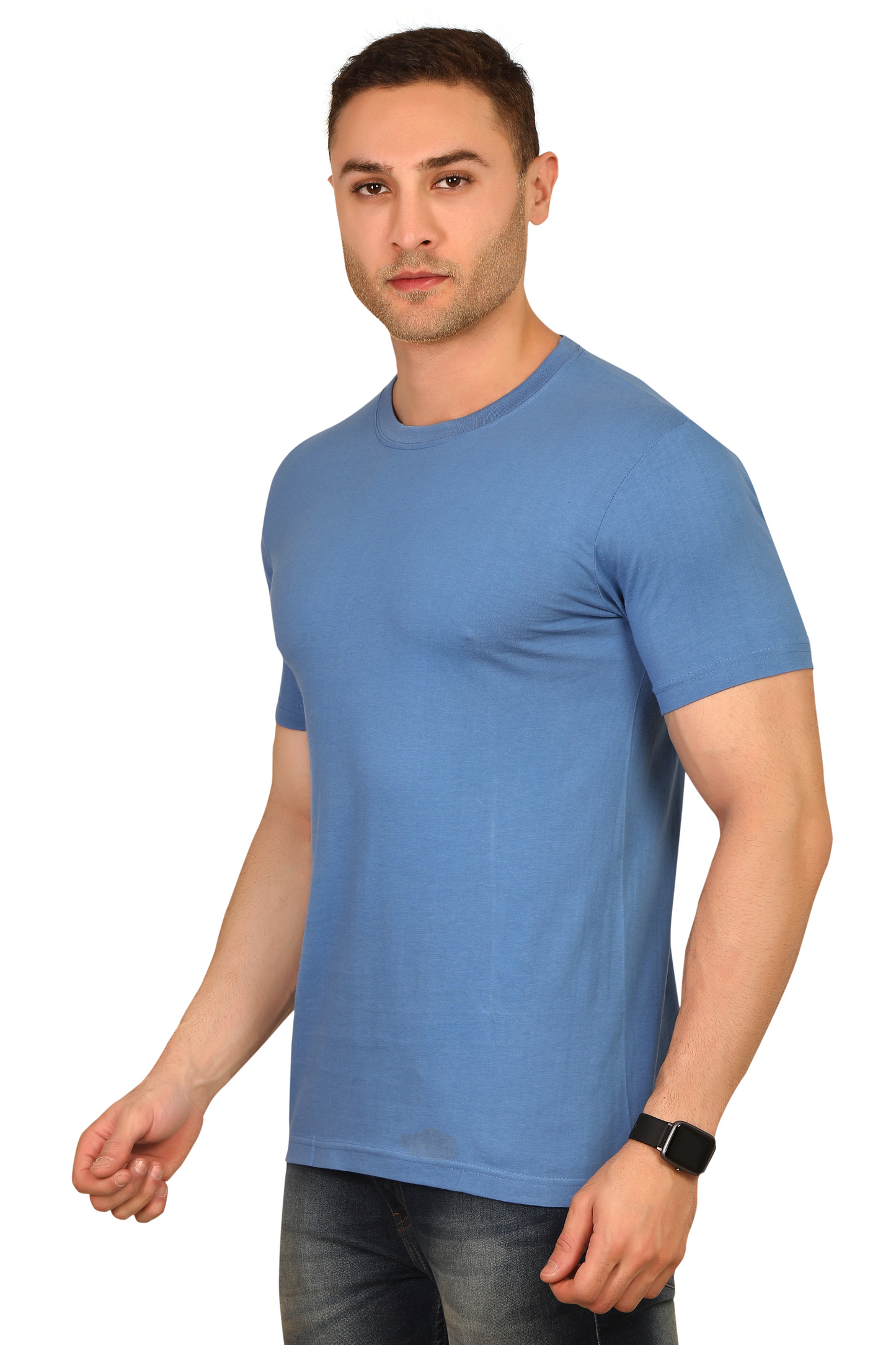 100% Cotton Men’s Half Sleeve T-Shirt - Sky Blue