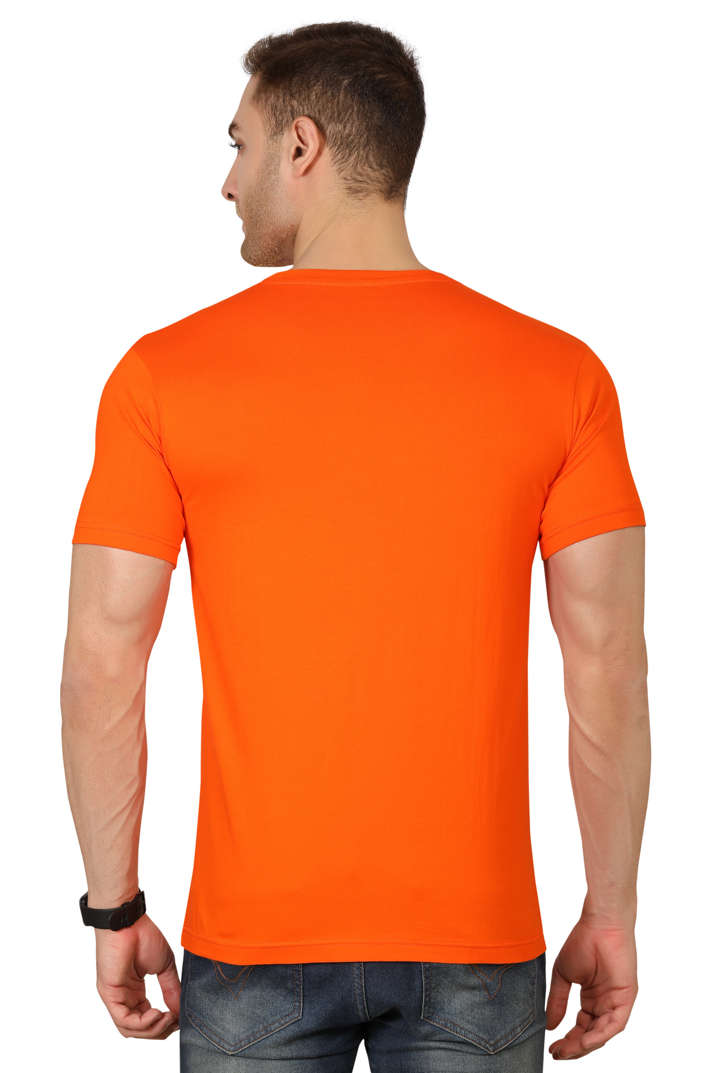 100% Cotton Men’s Half Sleeve T-Shirt - Orange