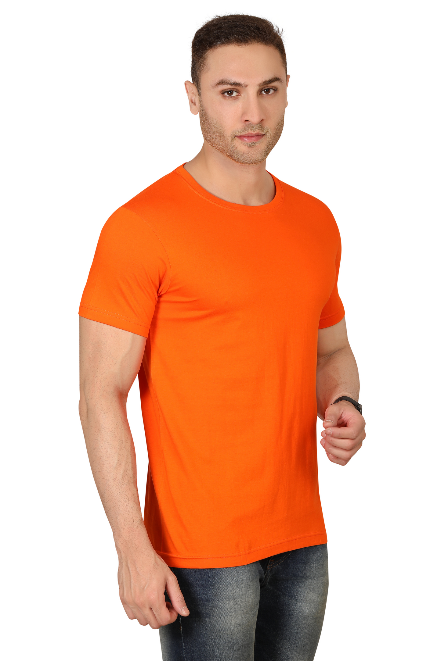 100% Cotton Men’s Half Sleeve T-Shirt - Orange
