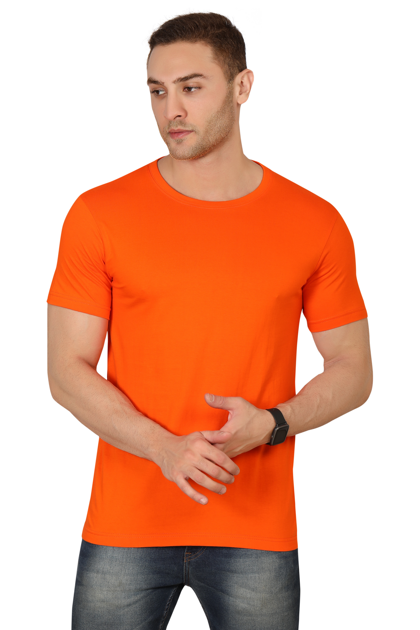 100% Cotton Men’s Half Sleeve T-Shirt - Orange