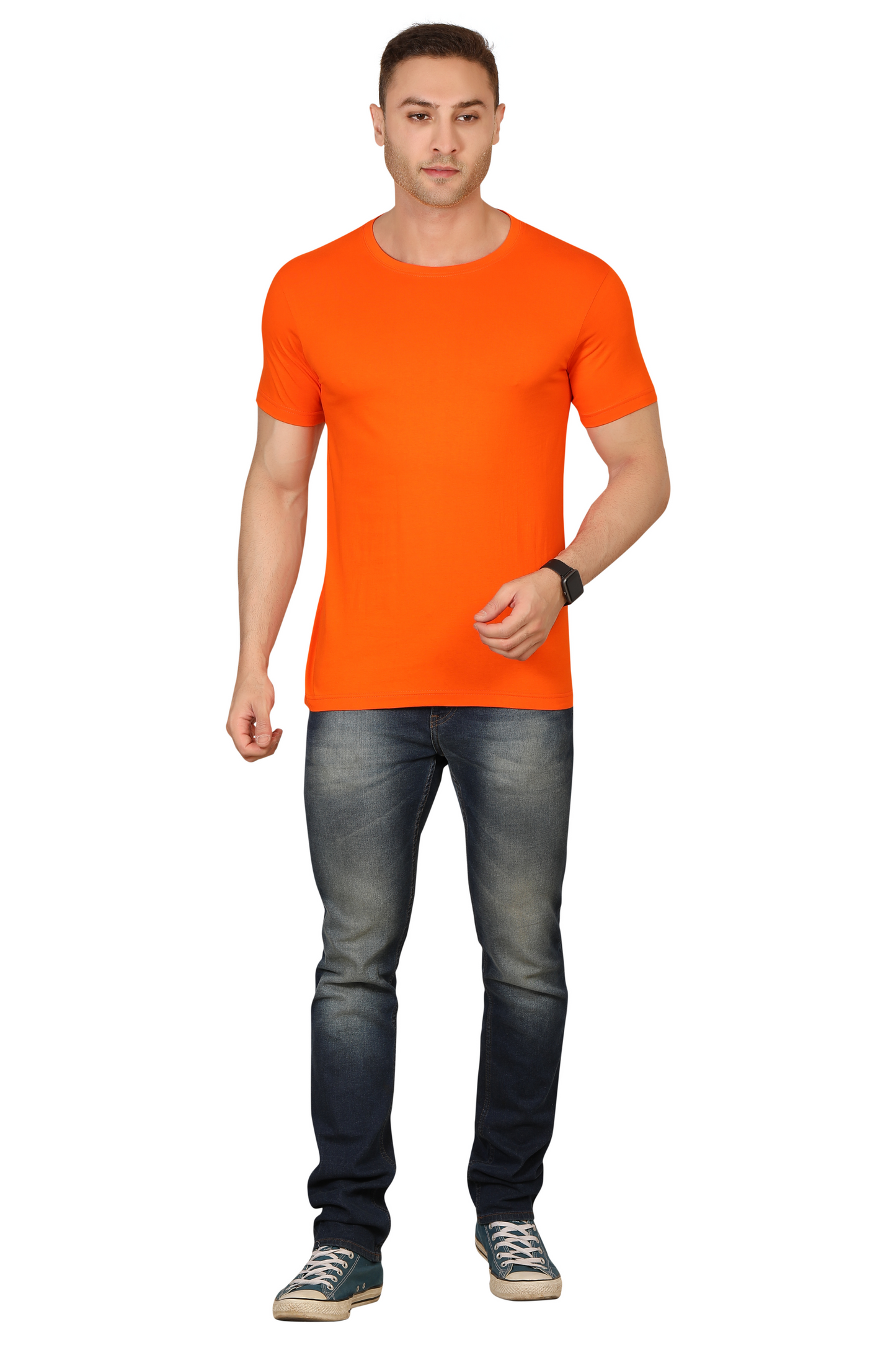100% Cotton Men’s Half Sleeve T-Shirt - Orange
