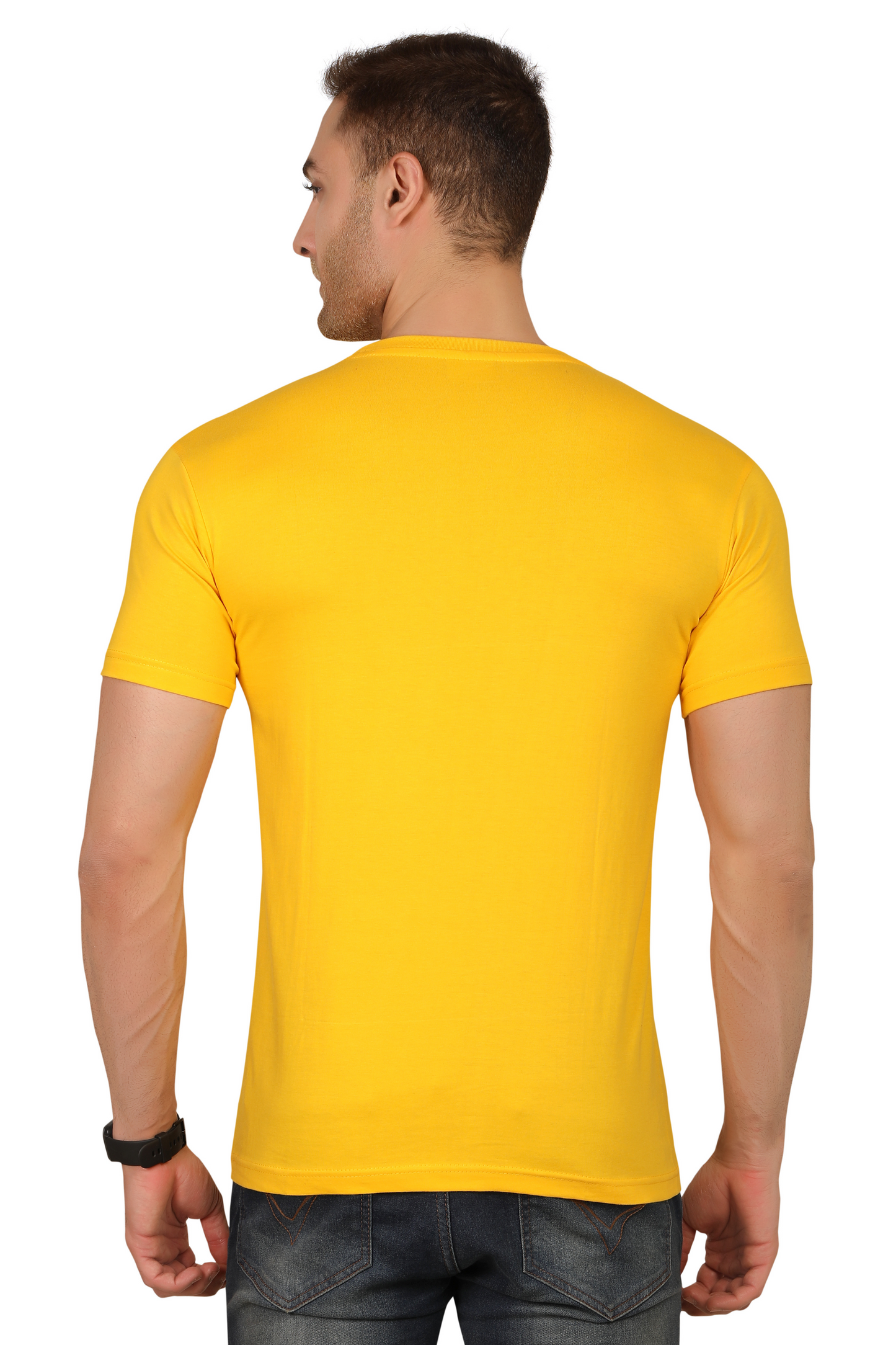100% Cotton Men’s Half Sleeve T-Shirt - Yellow