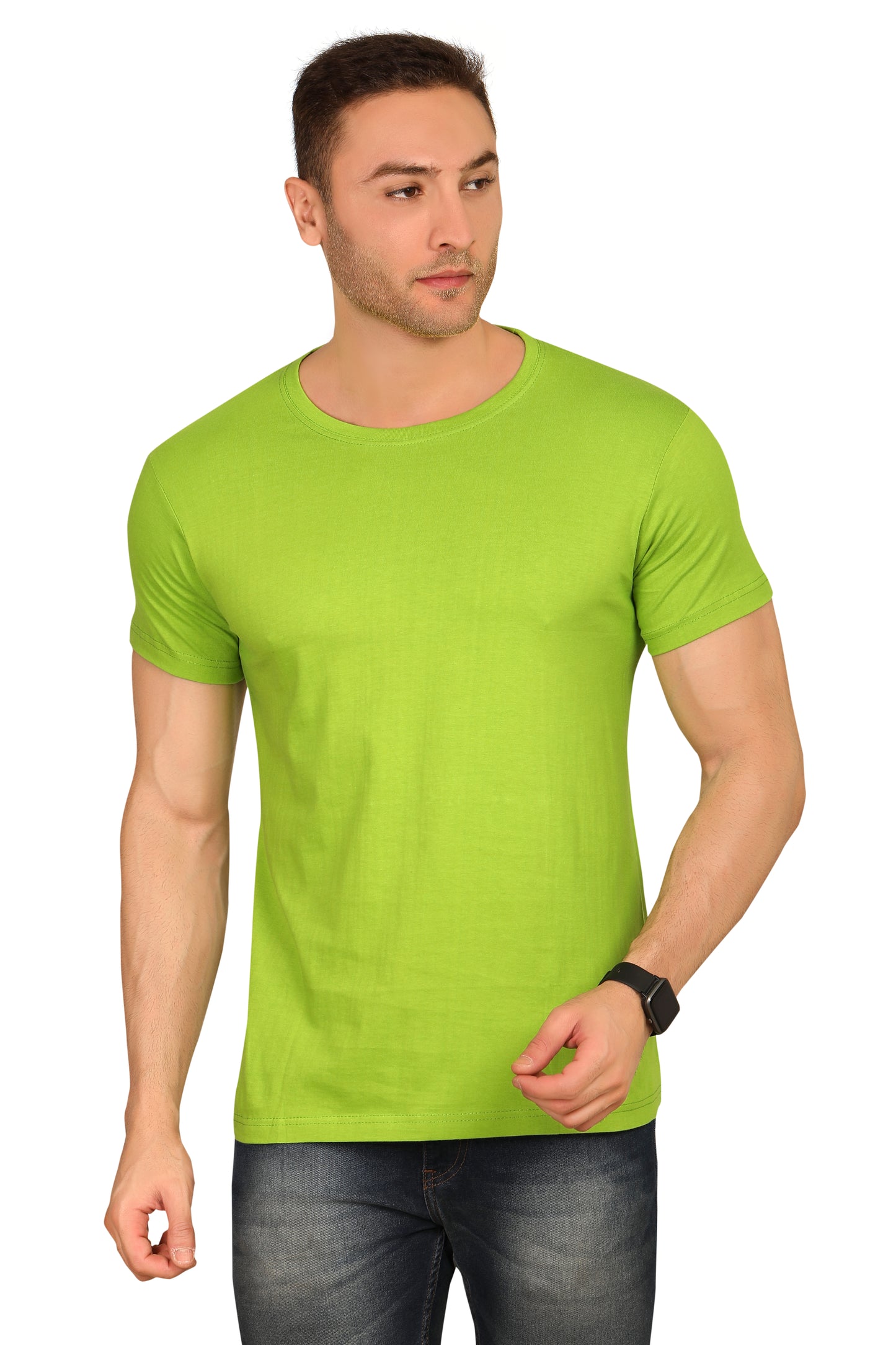 100% Cotton Men’s Half Sleeve T-Shirt - Liril Green