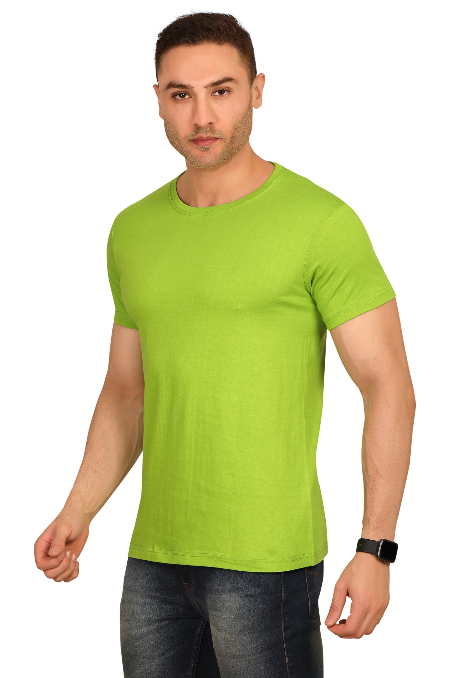 100% Cotton Men’s Half Sleeve T-Shirt - Liril Green