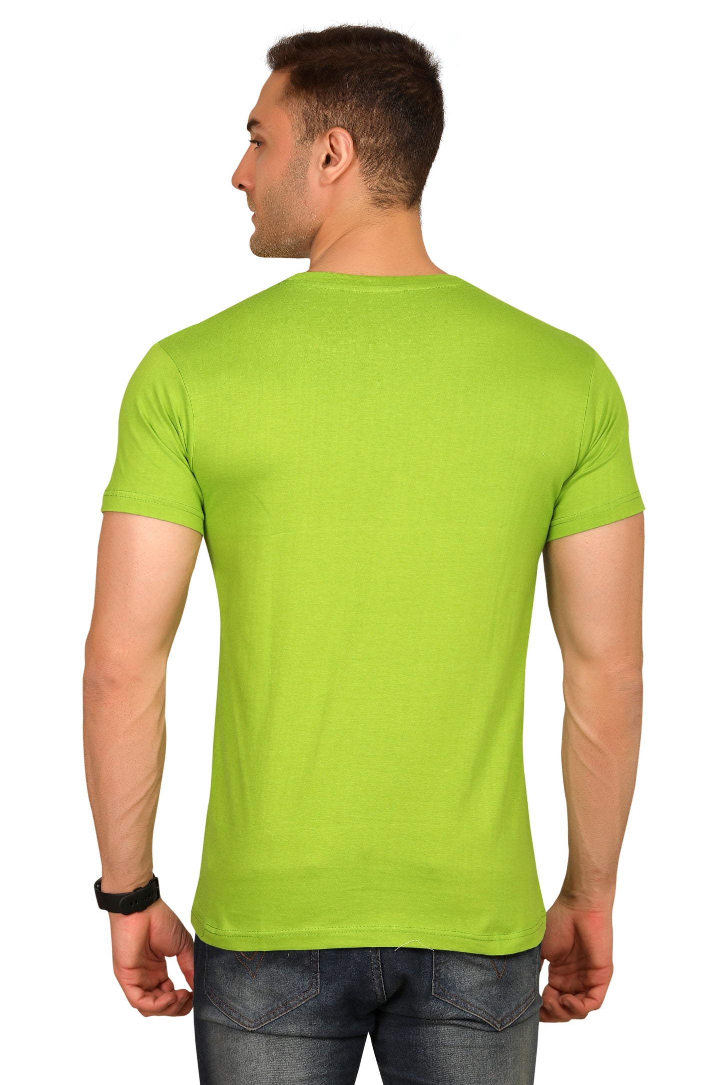 100% Cotton Men’s Half Sleeve T-Shirt - Liril Green