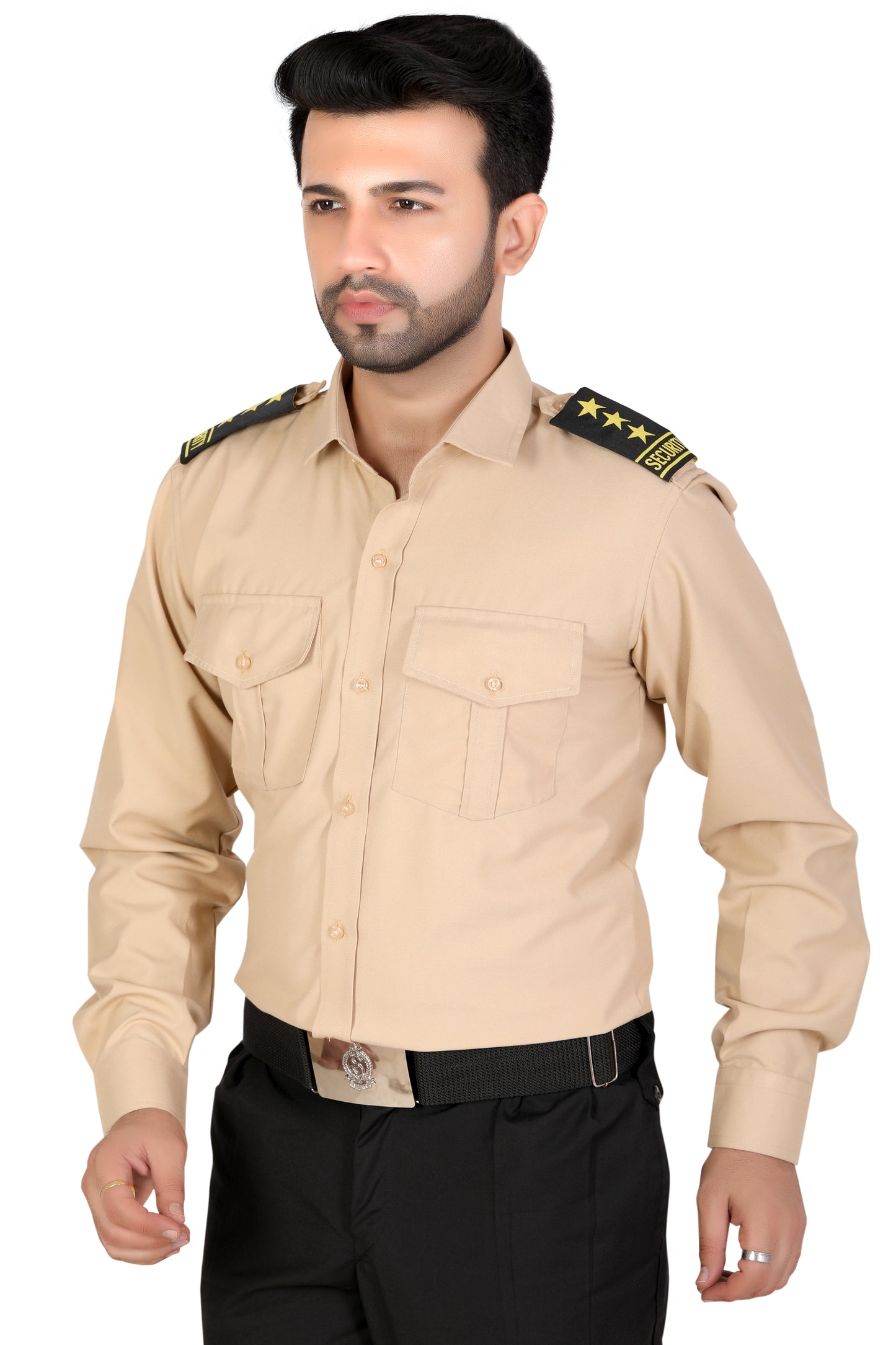 Security Guard Full Sleeves Shirt - Beige