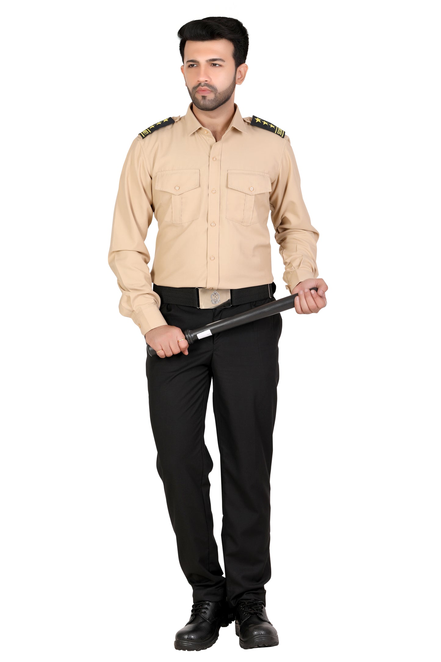 Security Guard Full Sleeves Shirt - Beige