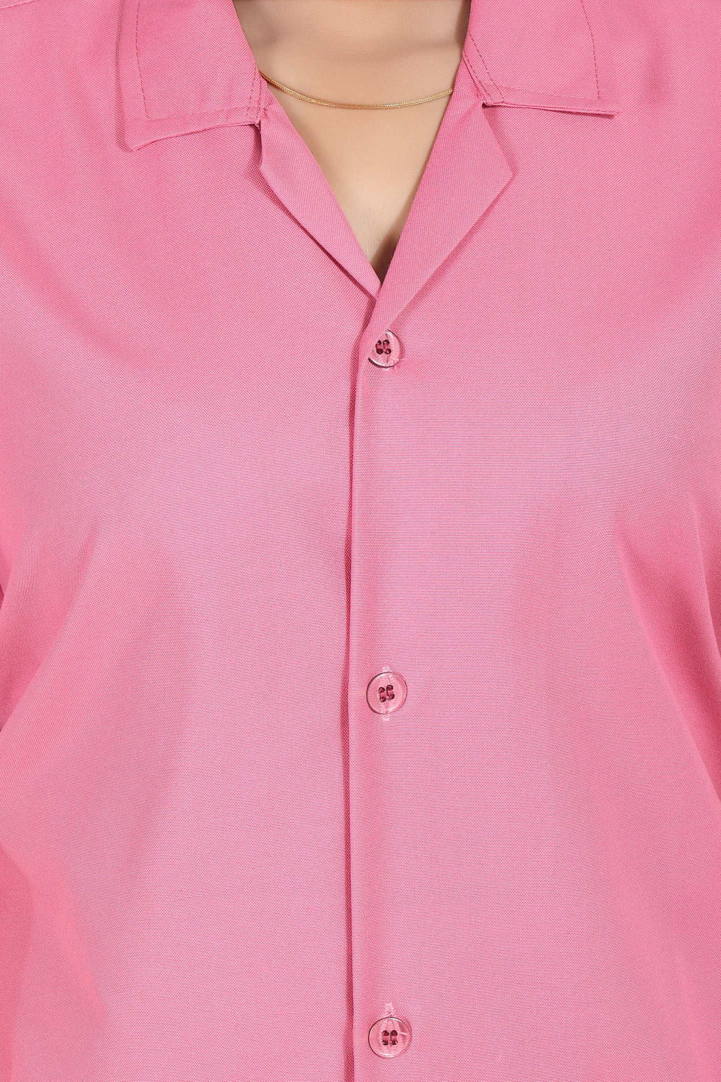Cotton Unisex Apron Lab Coat - Regular Length - Half Sleeves - Pink