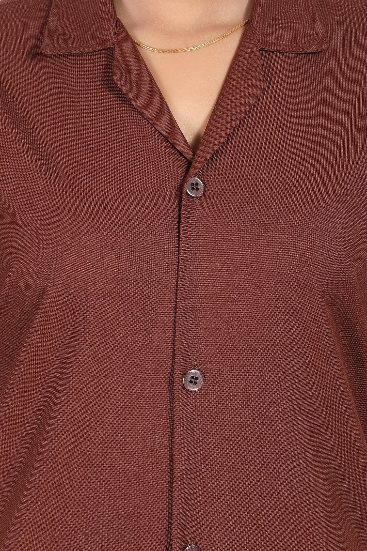 Cotton Unisex Apron Lab Coat - Regular Length - Half Sleeves - Brown