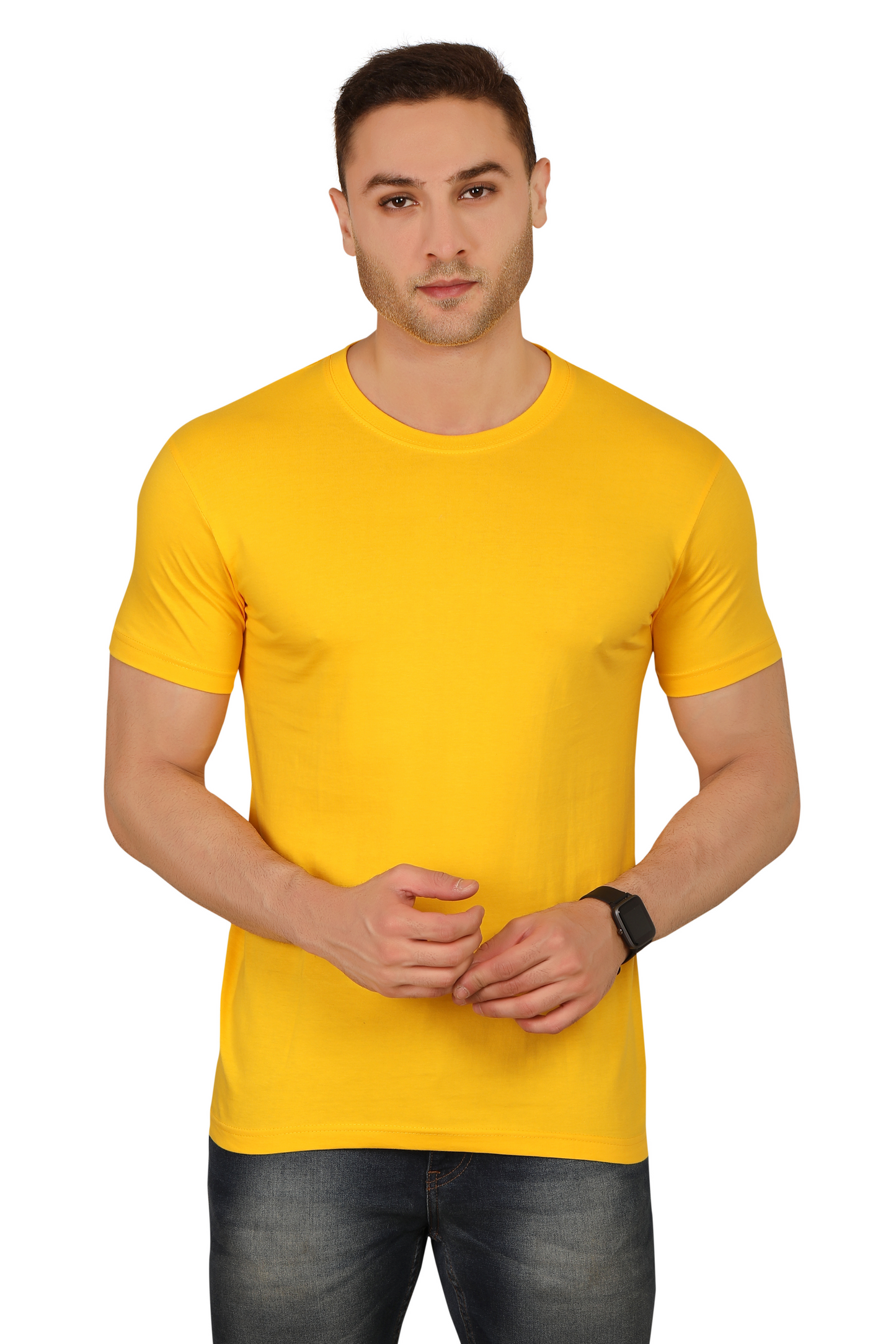 100% Cotton Men’s Half Sleeve T-Shirt - Yellow