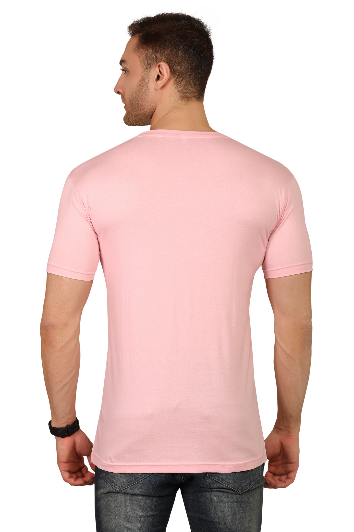 100% Cotton Men’s Half Sleeve T-Shirt - Pink