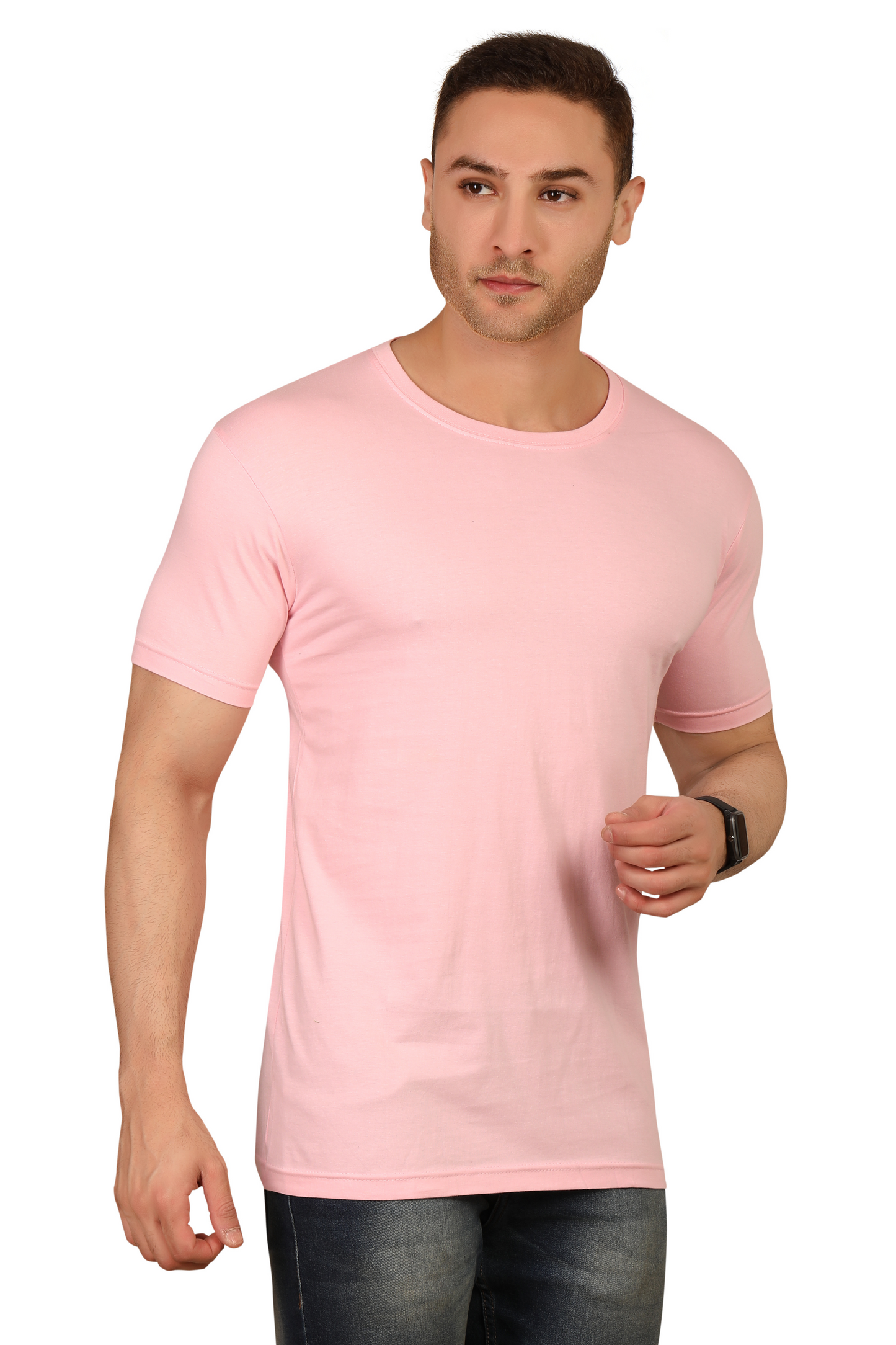 100% Cotton Men’s Half Sleeve T-Shirt - Pink