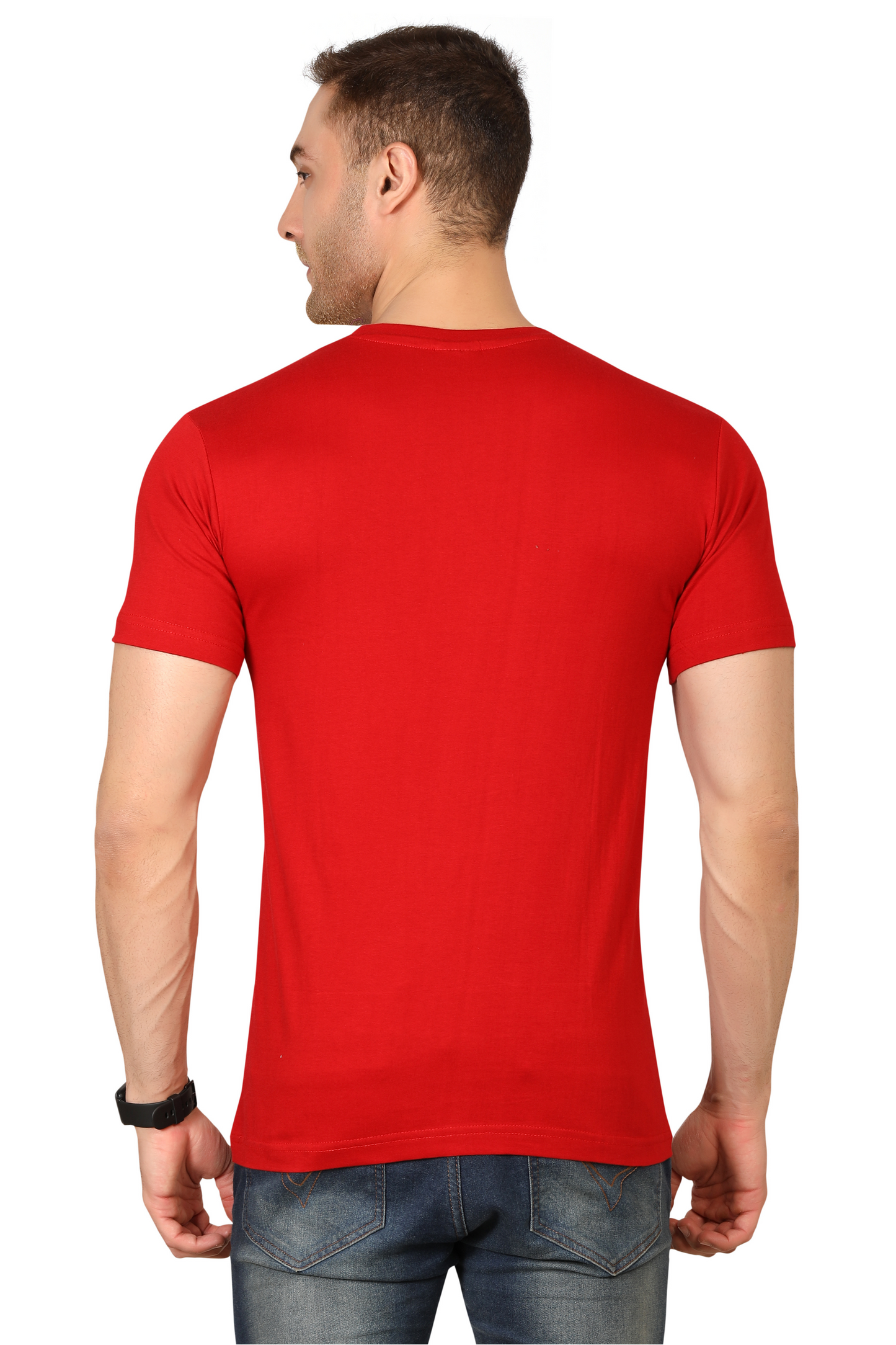 100% Cotton Men’s Half Sleeve T-Shirt - Red