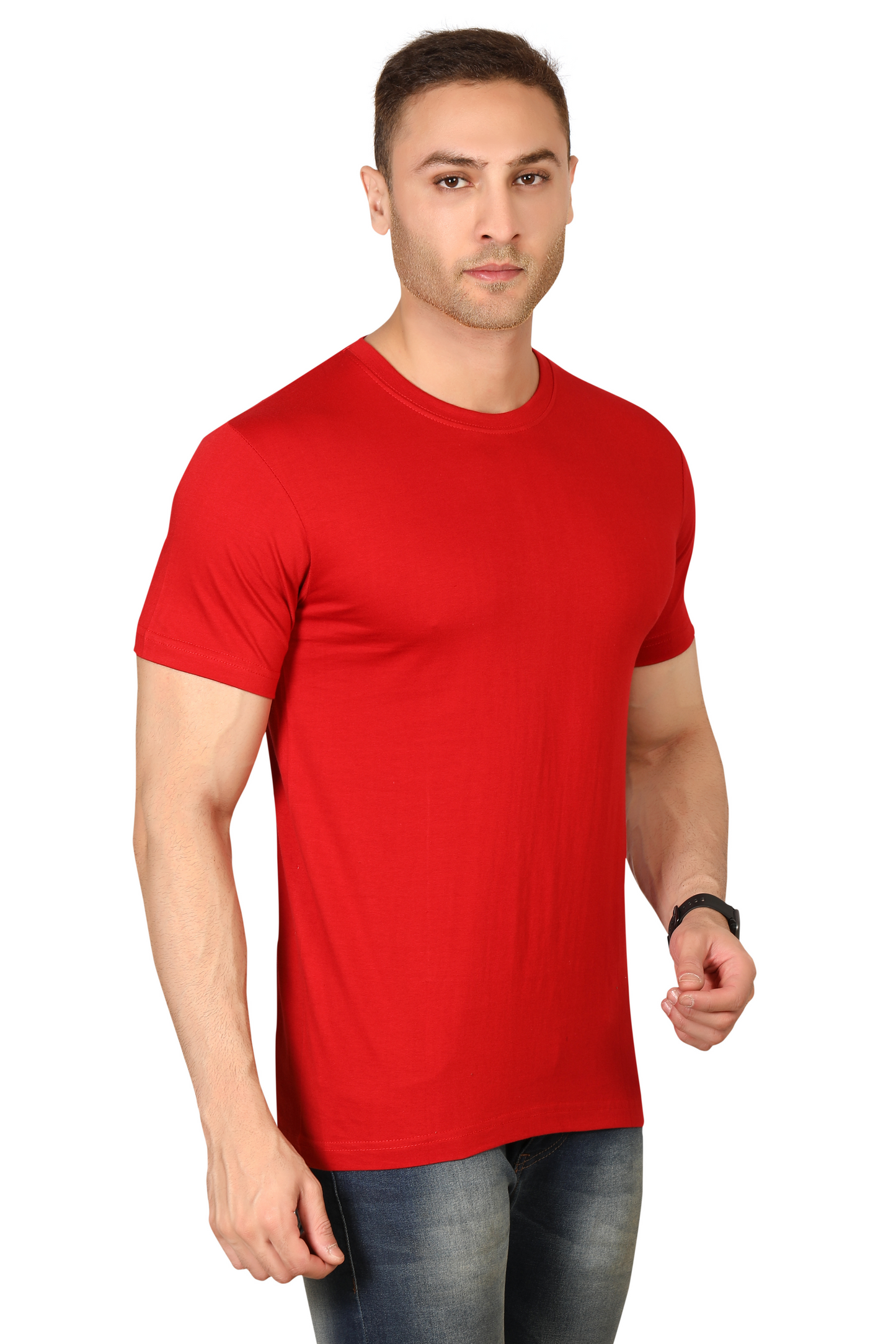 100% Cotton Men’s Half Sleeve T-Shirt - Red