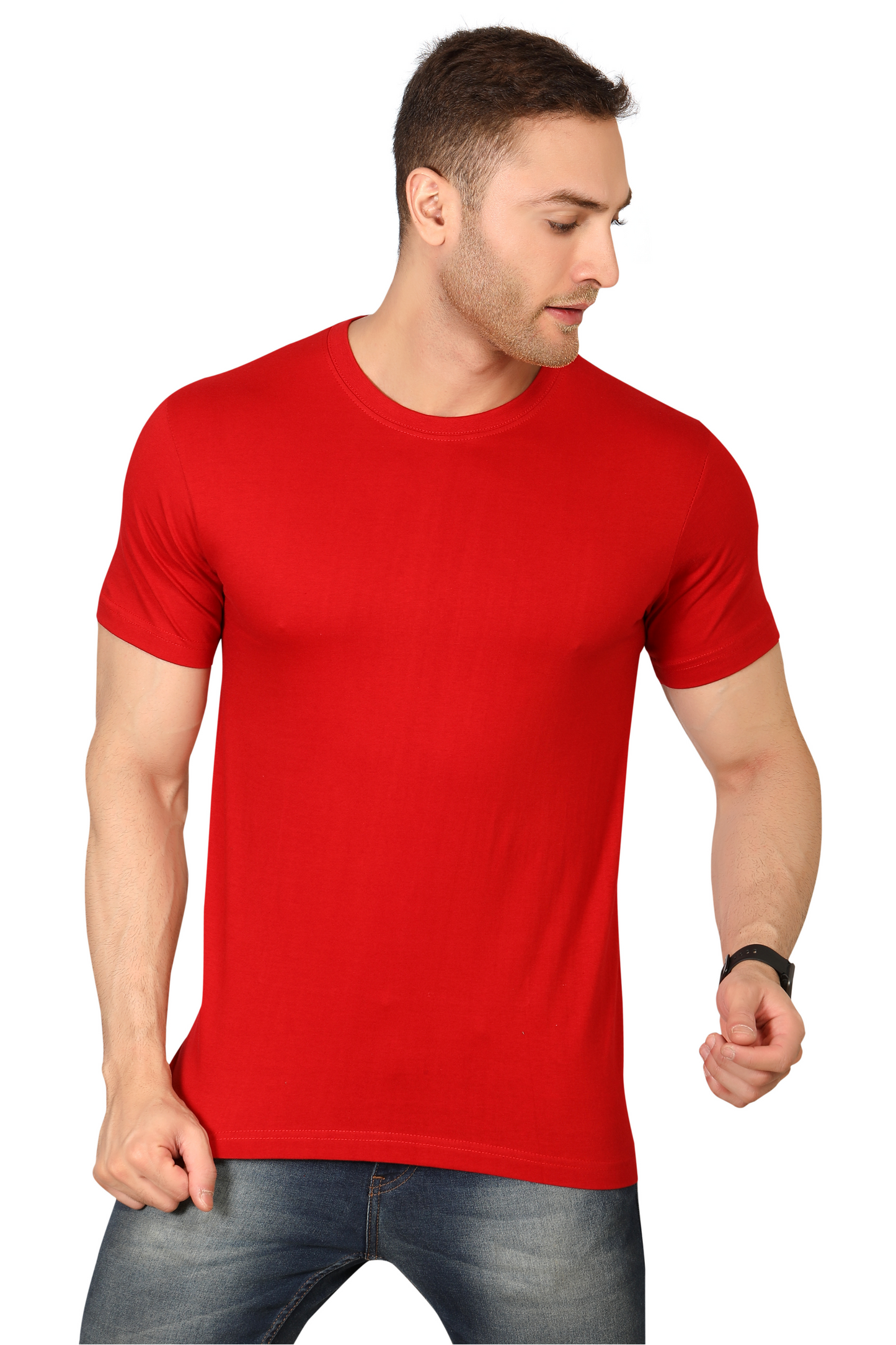 100% Cotton Men’s Half Sleeve T-Shirt - Red