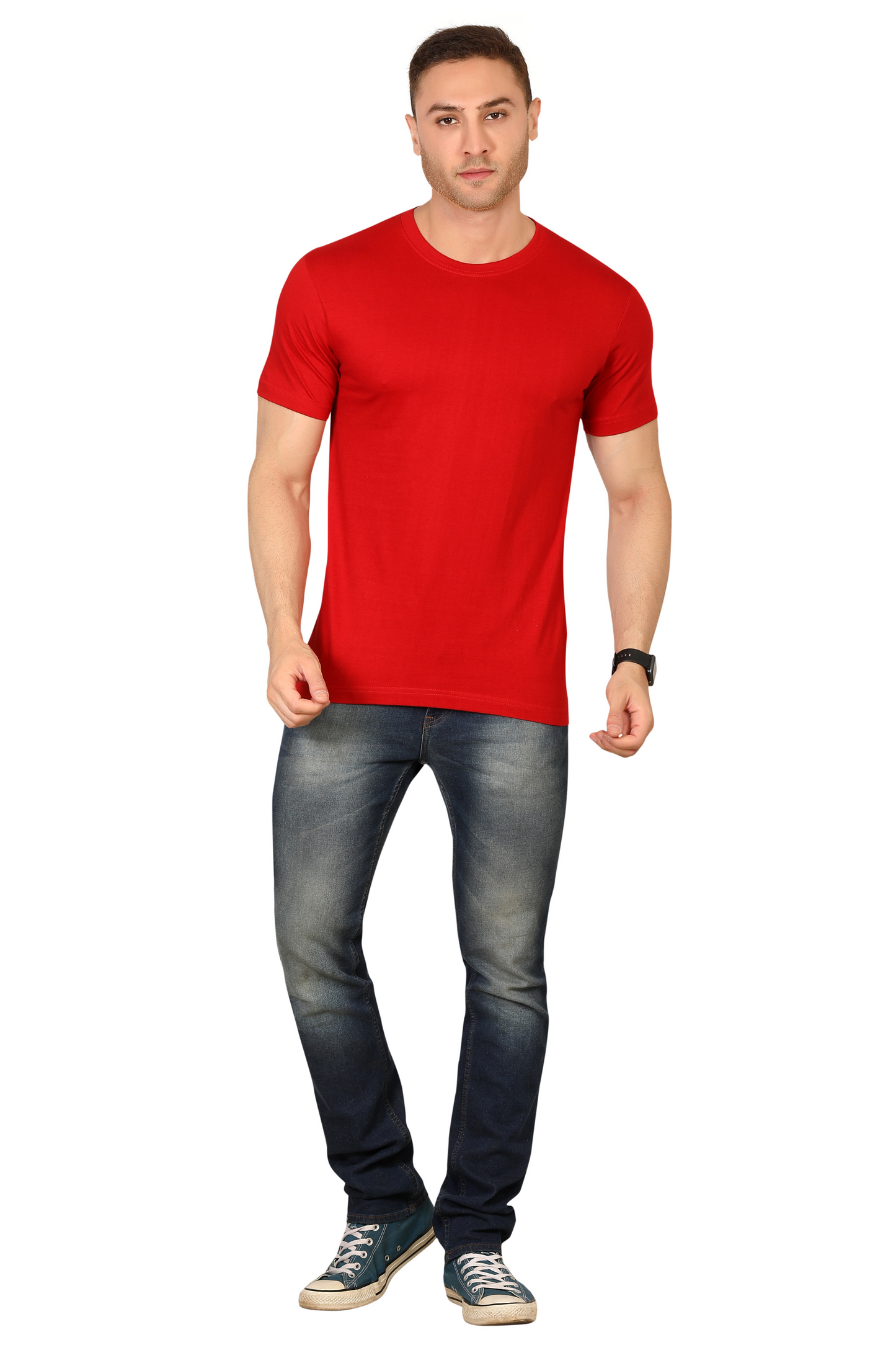 100% Cotton Men’s Half Sleeve T-Shirt - Red