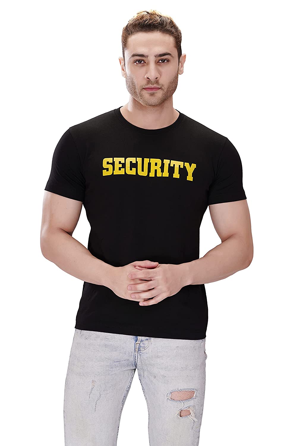 Security Guard 100% Cotton Round Neck T-Shirt - Black