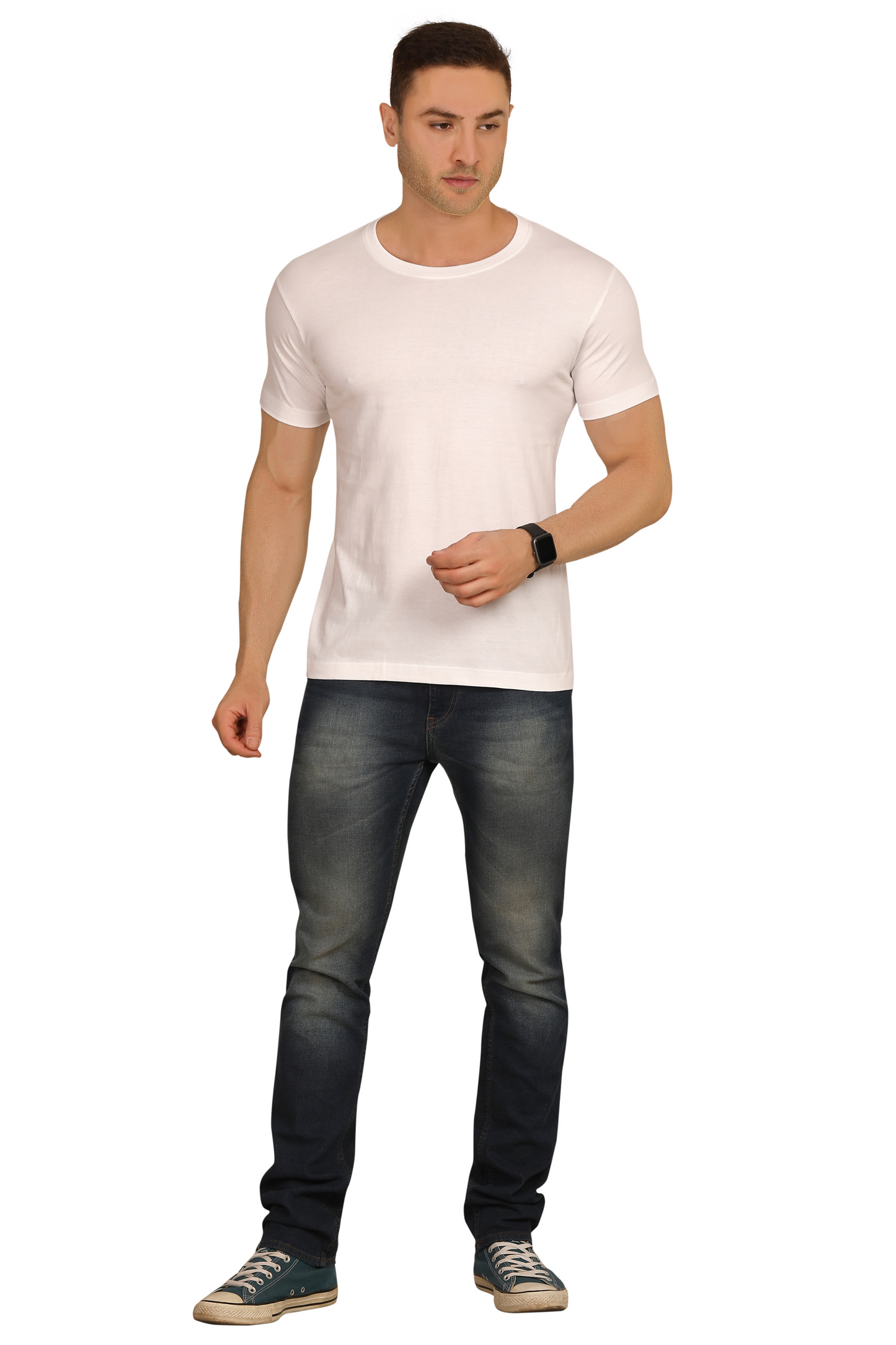 100% Cotton Men’s Half Sleeve T-Shirt - White