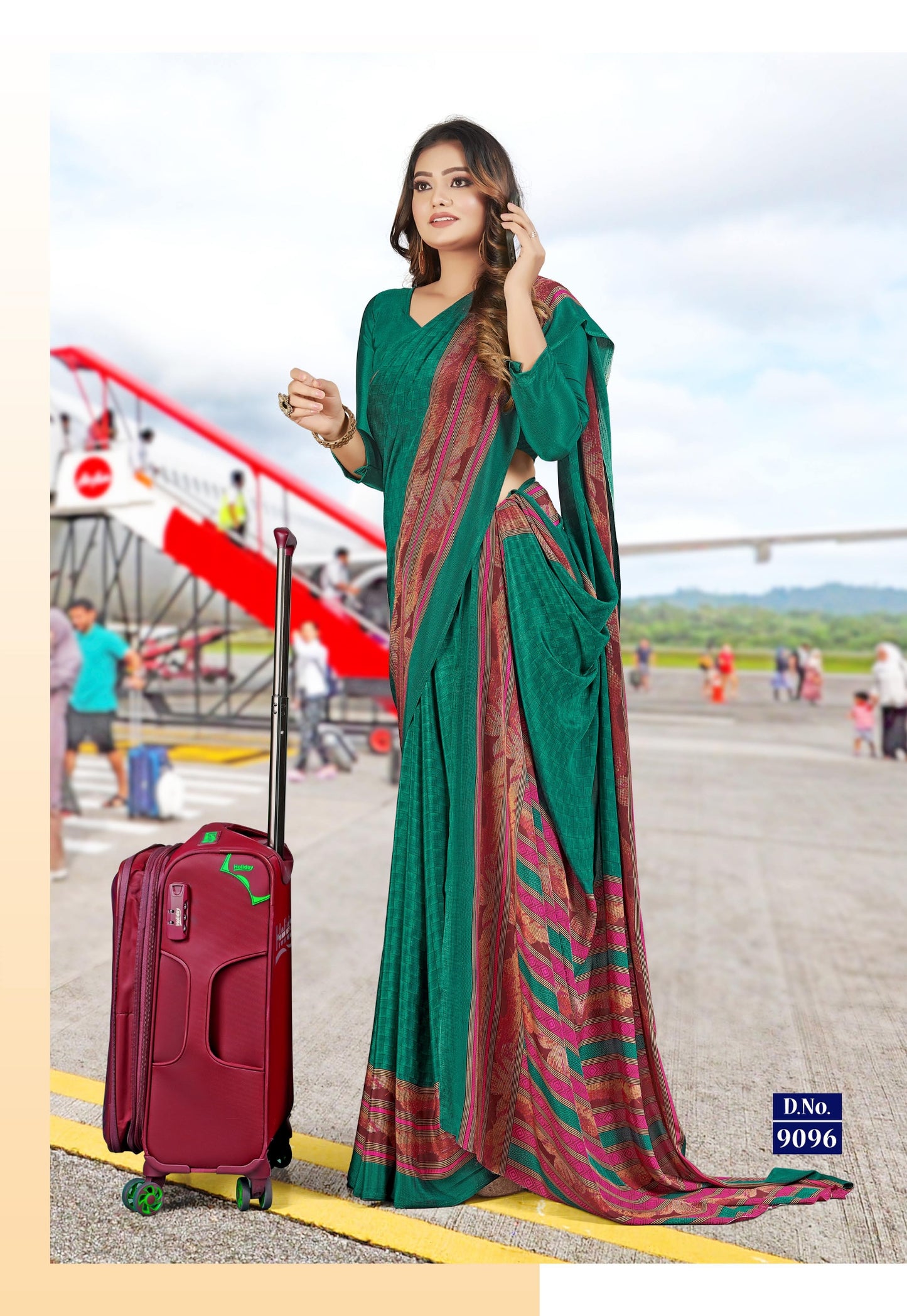 Saree - Ganvesh Plus - Green (9096)
