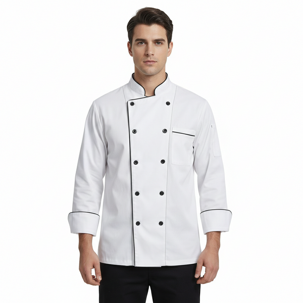 Chef Coat – White & Black