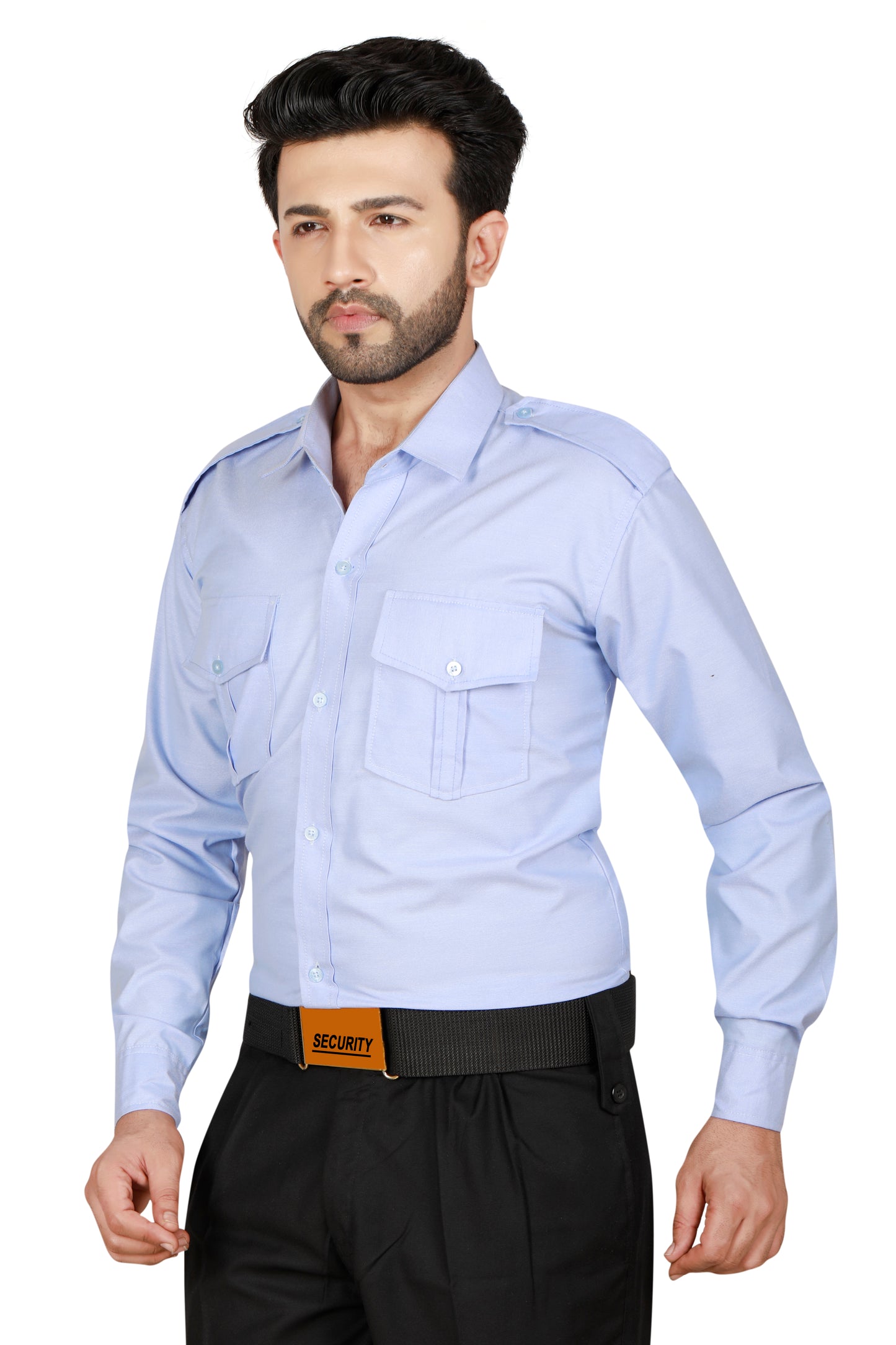 Security Guard Full Sleeves Shirt - Sky Blue