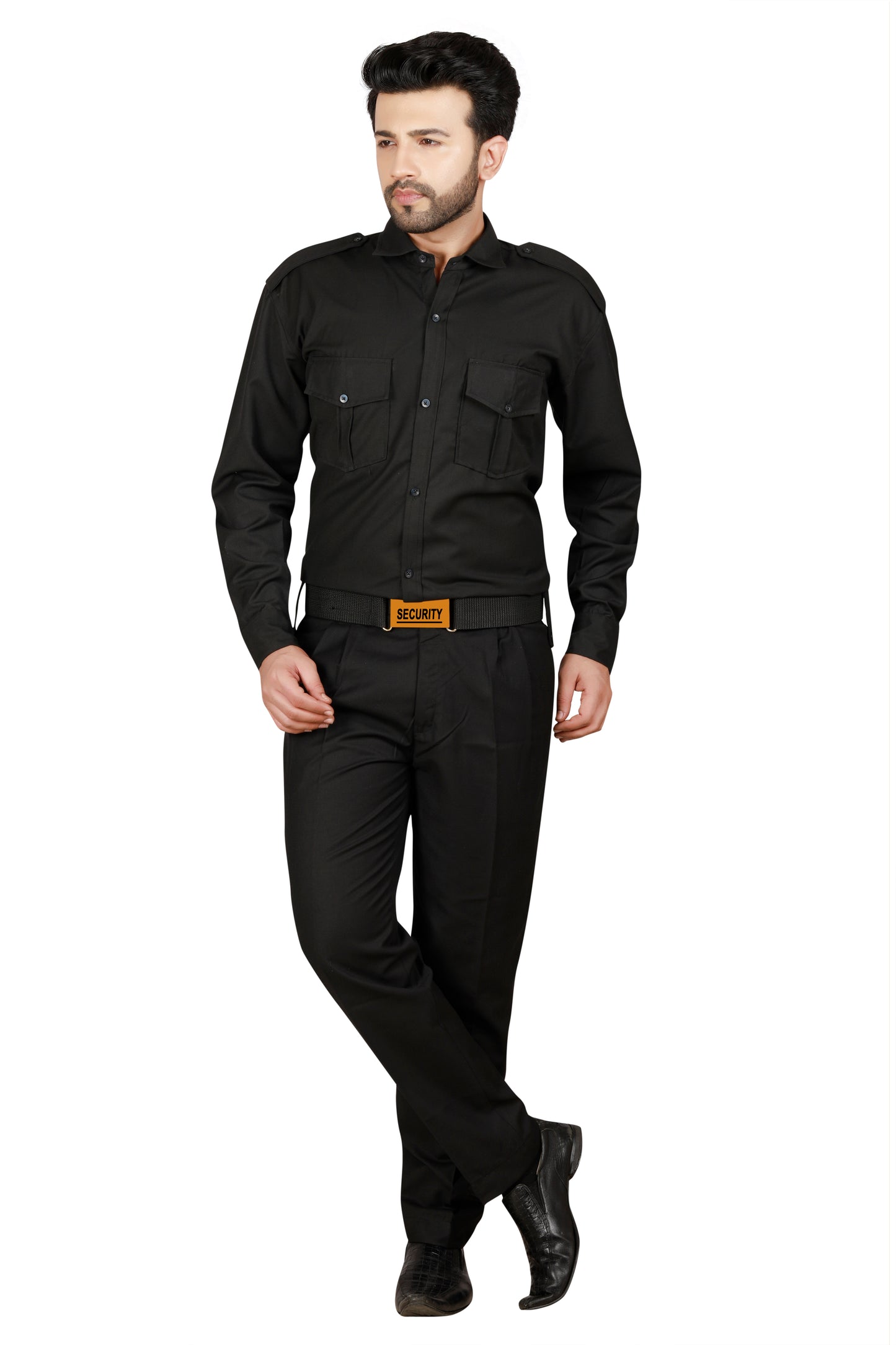 Security Guard Full Sleeves Shirt - Black