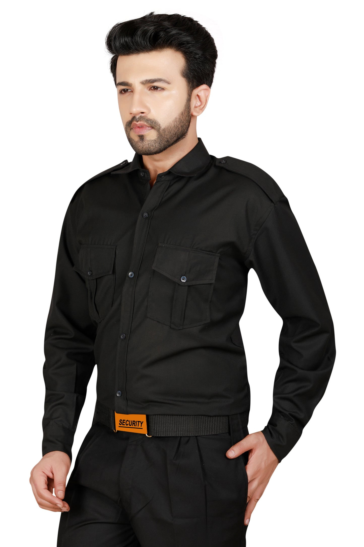 Security Guard Full Sleeves Shirt - Black