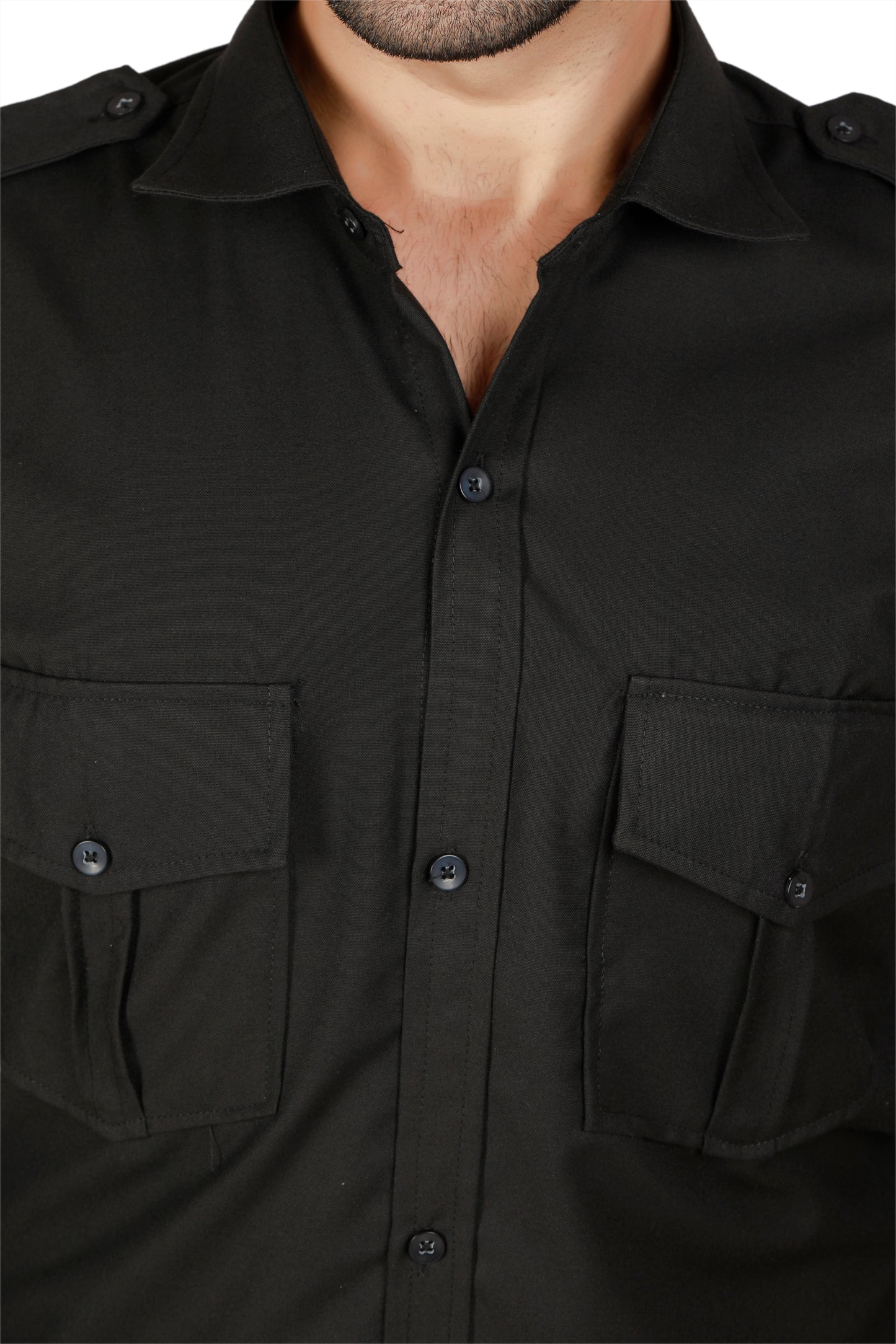 Security Guard Full Sleeves Shirt - Black