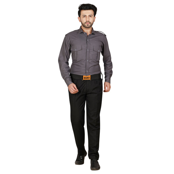 Grey security guard shirt – view 1
