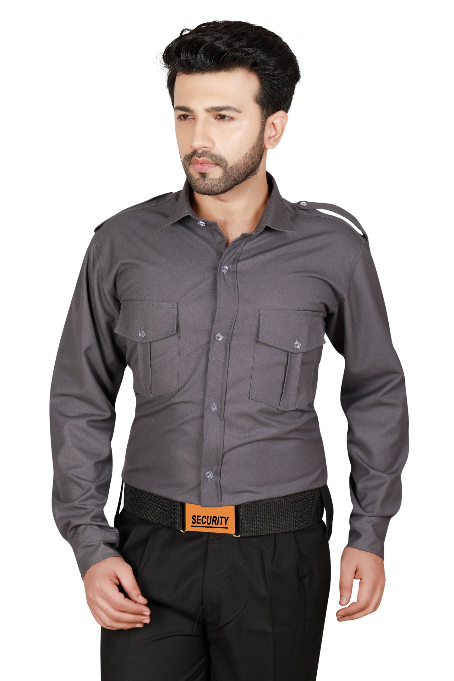Security Guard Full Sleeves Shirt - Grey