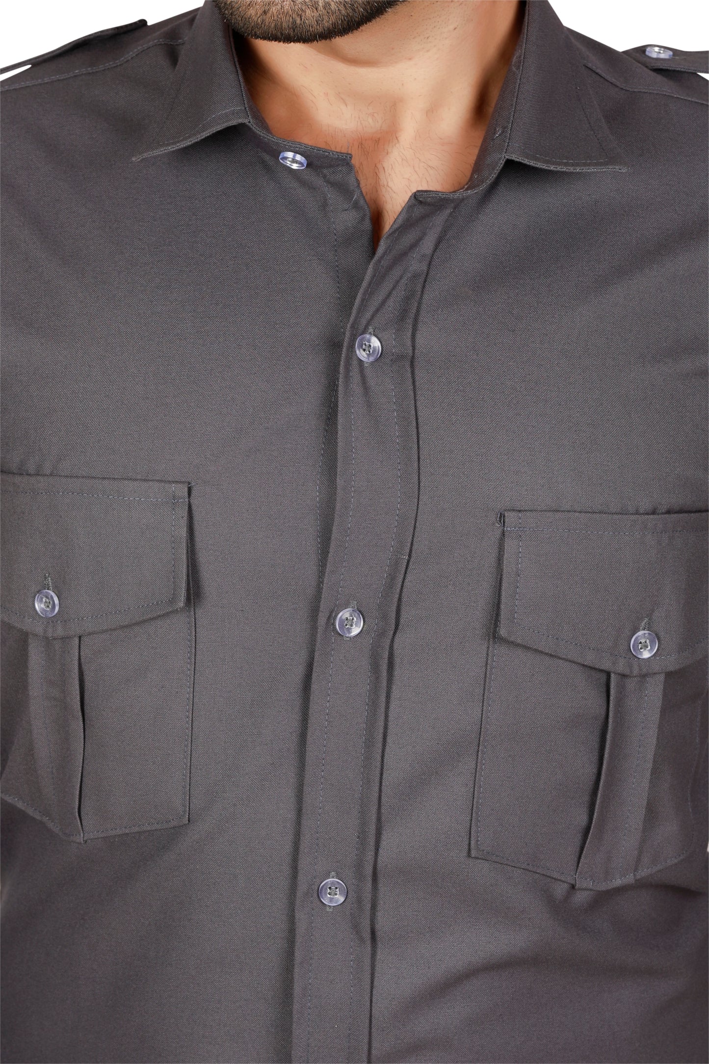 Security Guard Full Sleeves Shirt - Grey