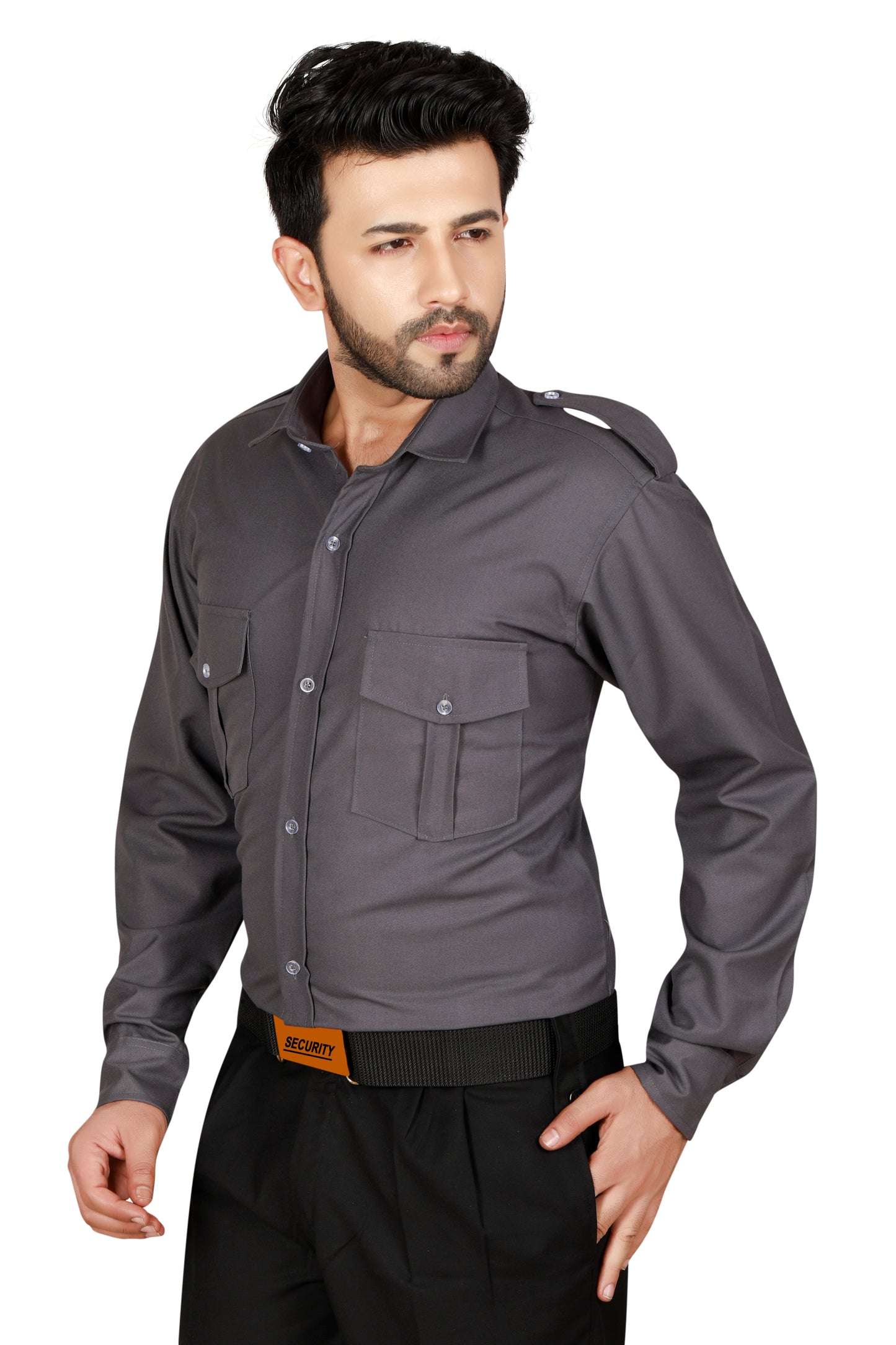 Security Guard Full Sleeves Shirt - Grey