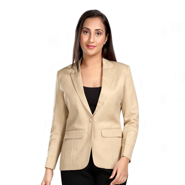 Women's slim fit TR blazer – Cream – view 2