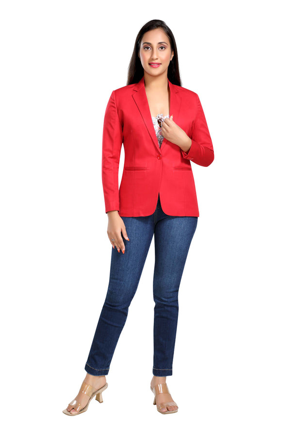 Women's slim fit TR blazer – Red – view 1
