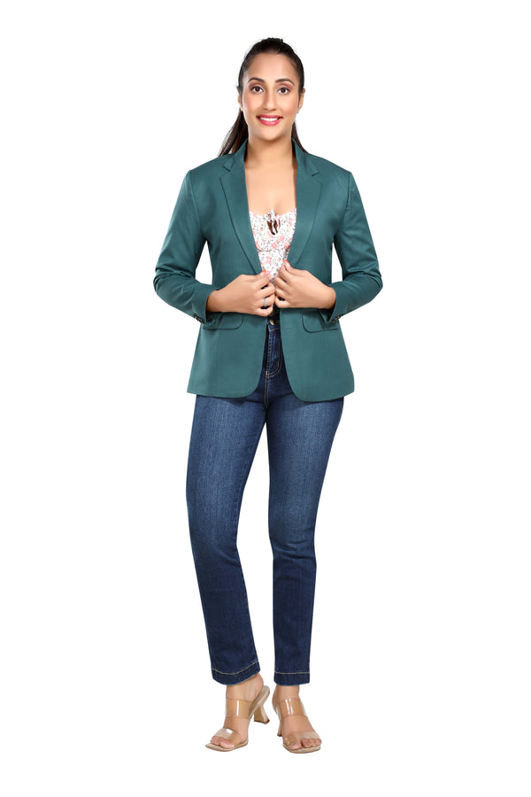 Women's slim fit TR blazer – Bottle Green – view 1