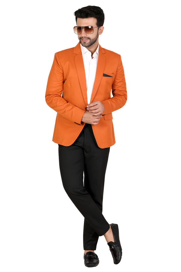 Men's slim fit TR blazer – Carrot Orange – view 1