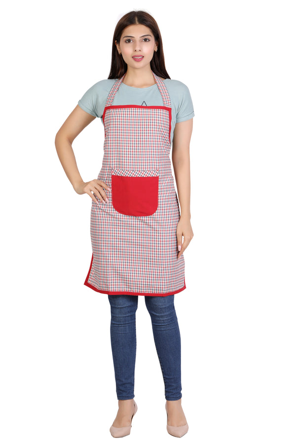 Full Kitchen Apron – Red Checks
