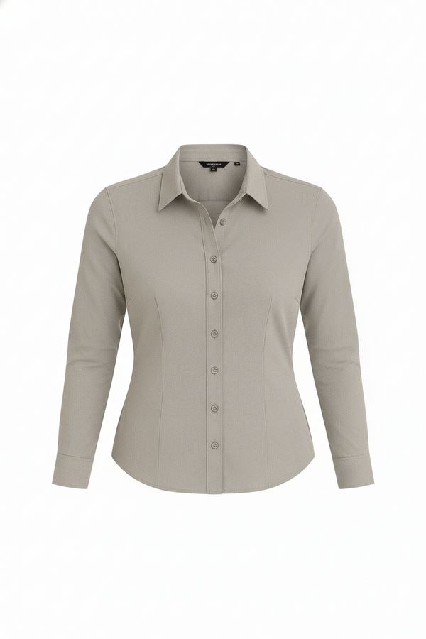 Women's Lycra Formal Shirt – Light Grey – view 1