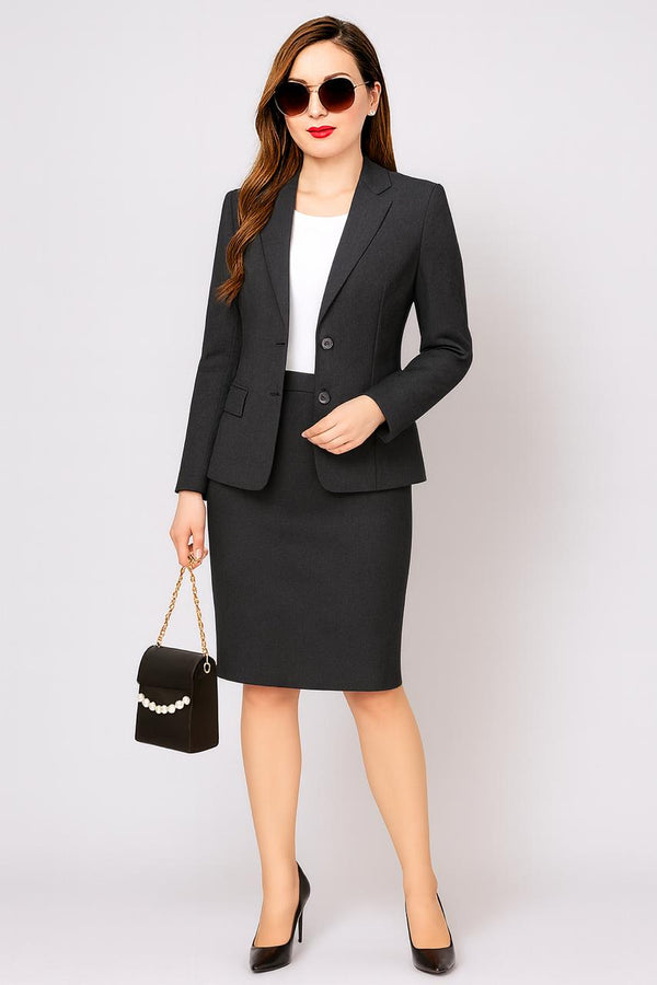 Women's Stretch Formal Skirt – Grey – front view