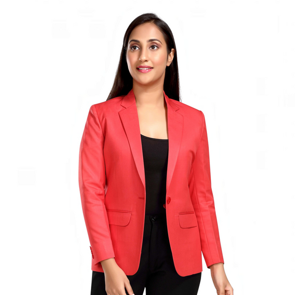 Women's slim fit TR blazer – Prubin Red – view 4