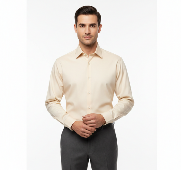 Men's Classic Formal Shirt – Cream – view 1
