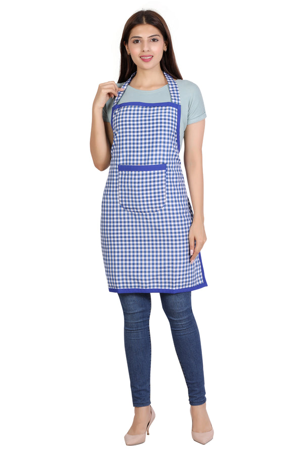 Full Kitchen Apron – Royal Blue Checks