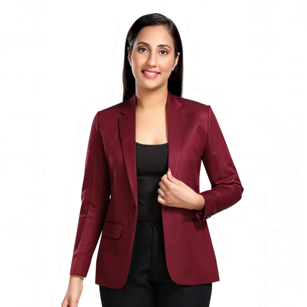 Women's slim fit TR blazer – Dark Maroon – view 4