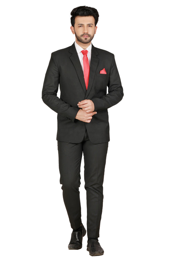Men's black slim fit formal blazer – view 1
