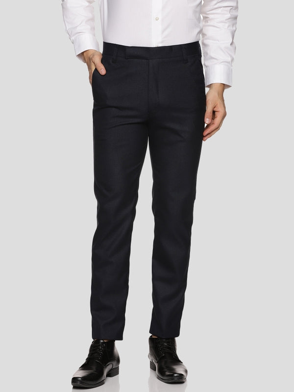 Men's Full Belt Formal Pant – Navy Blue – view 1