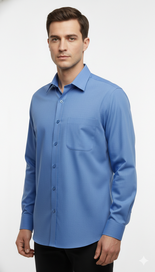 Men's Classic Formal Shirt – Blue Fil-a-Fil – view 1