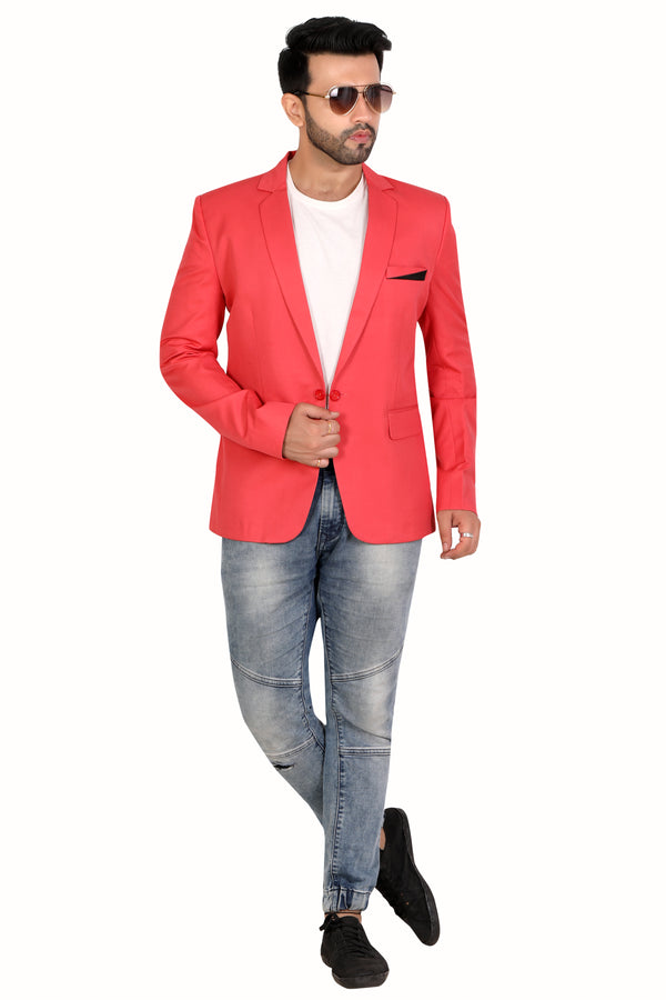 Men's slim fit TR blazer – Prubin Red – view 1